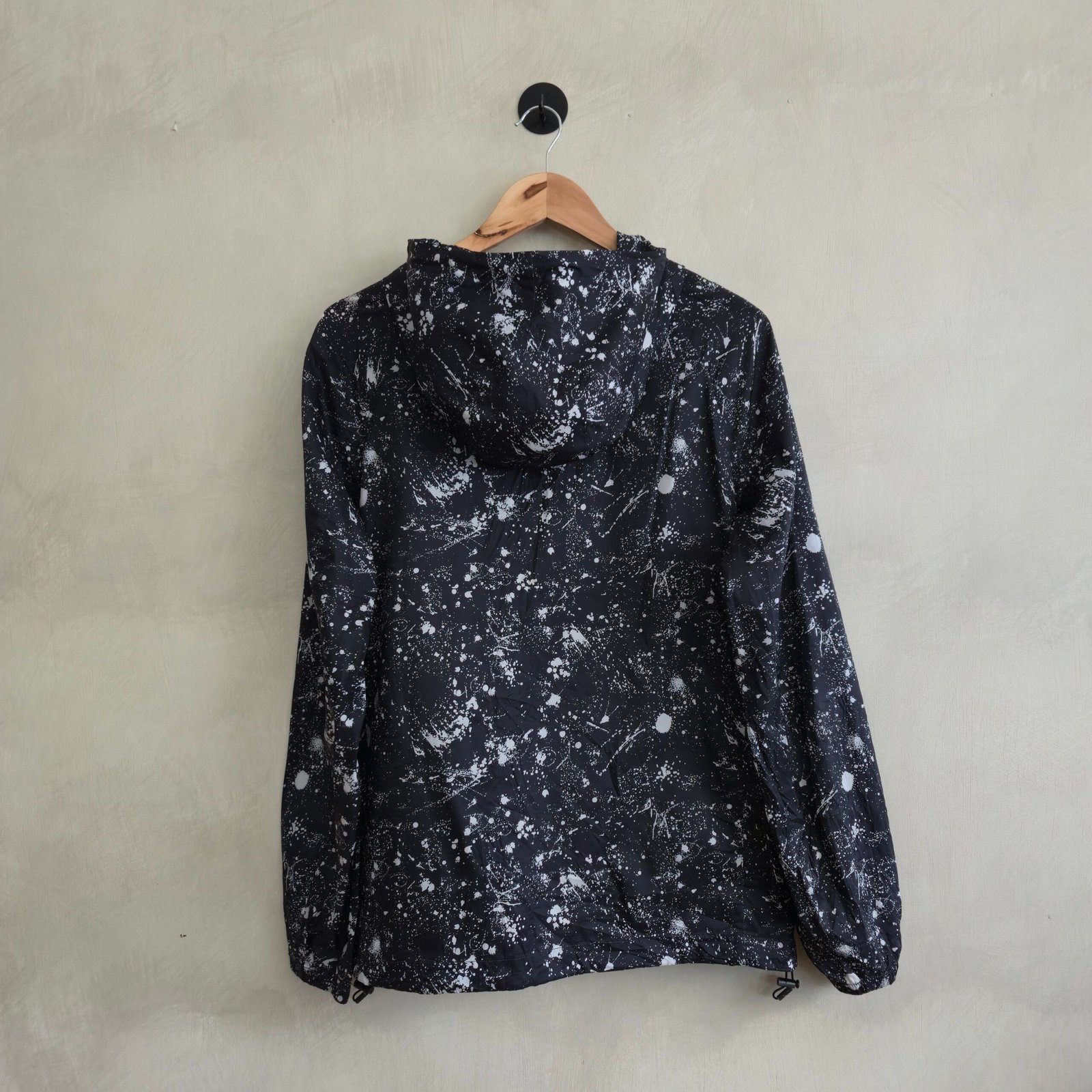 Jack & Jones Core Men's Paint Splatter Hooded Jacket - Black/White (Size M) - Image 2
