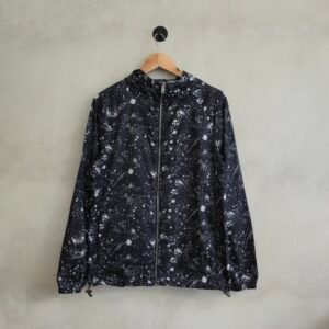 Jack & Jones Core Men's Paint Splatter Hooded Jacket - Black/White (Size M)