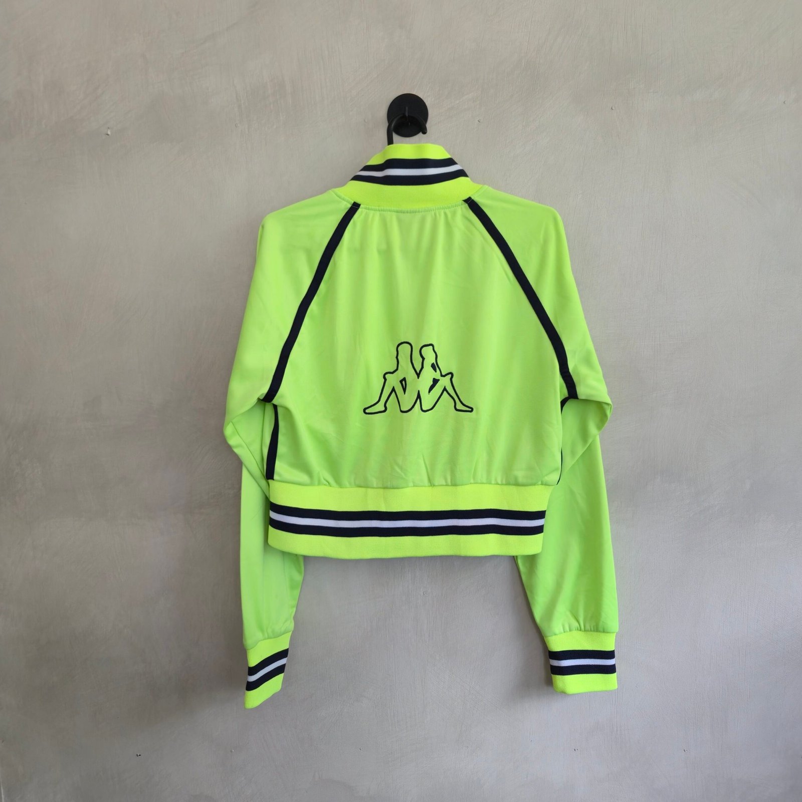 Kappa Women's Cropped Full-Zip Track Jacket - Neon Lime Green - Image 2