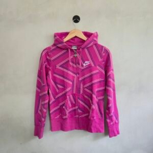 Nike Sportswear Women's Geometric Pattern Full-Zip Hoodie - Pink