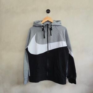 ​Nike Men's Classic Swoosh Full-Zip Hoodie – Grey, Size Large