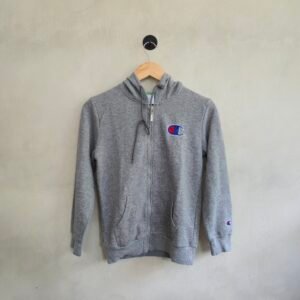Champion Big 'C' Logo Zip-Up Hooded Sweatshirt - Grey