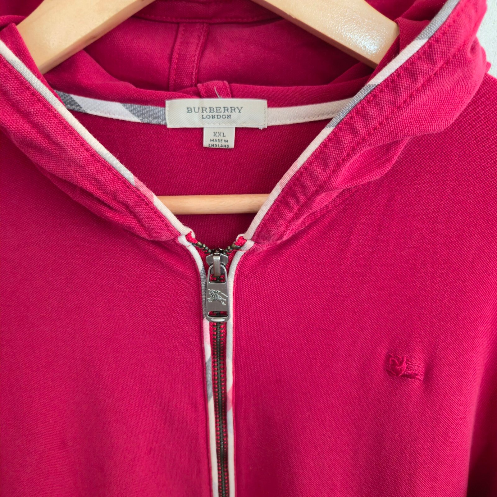 Burberry London Women's Pique Knit Full-Zip Hoodie – Magenta Pink, - Image 4