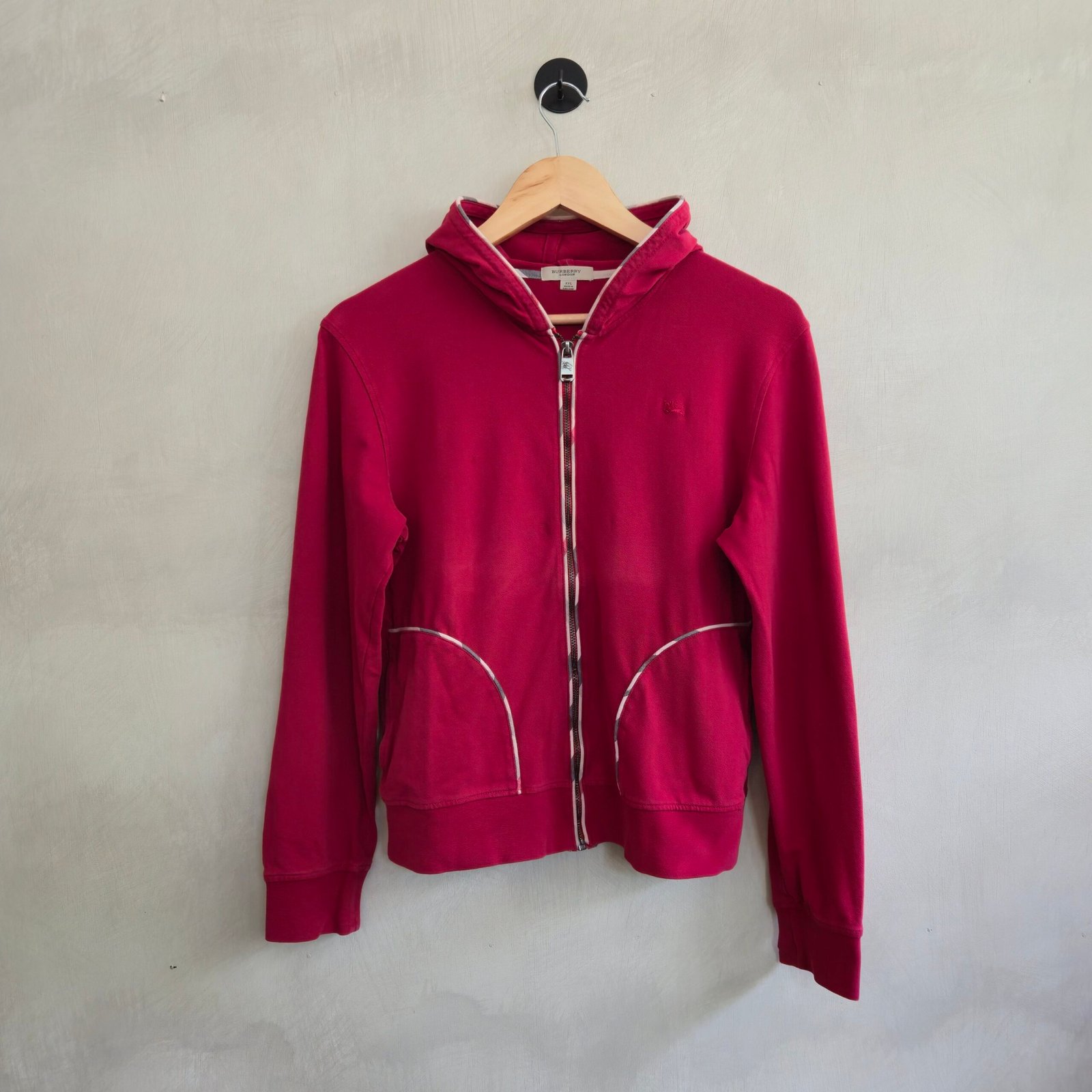 Burberry London Women's Pique Knit Full-Zip Hoodie – Magenta Pink,