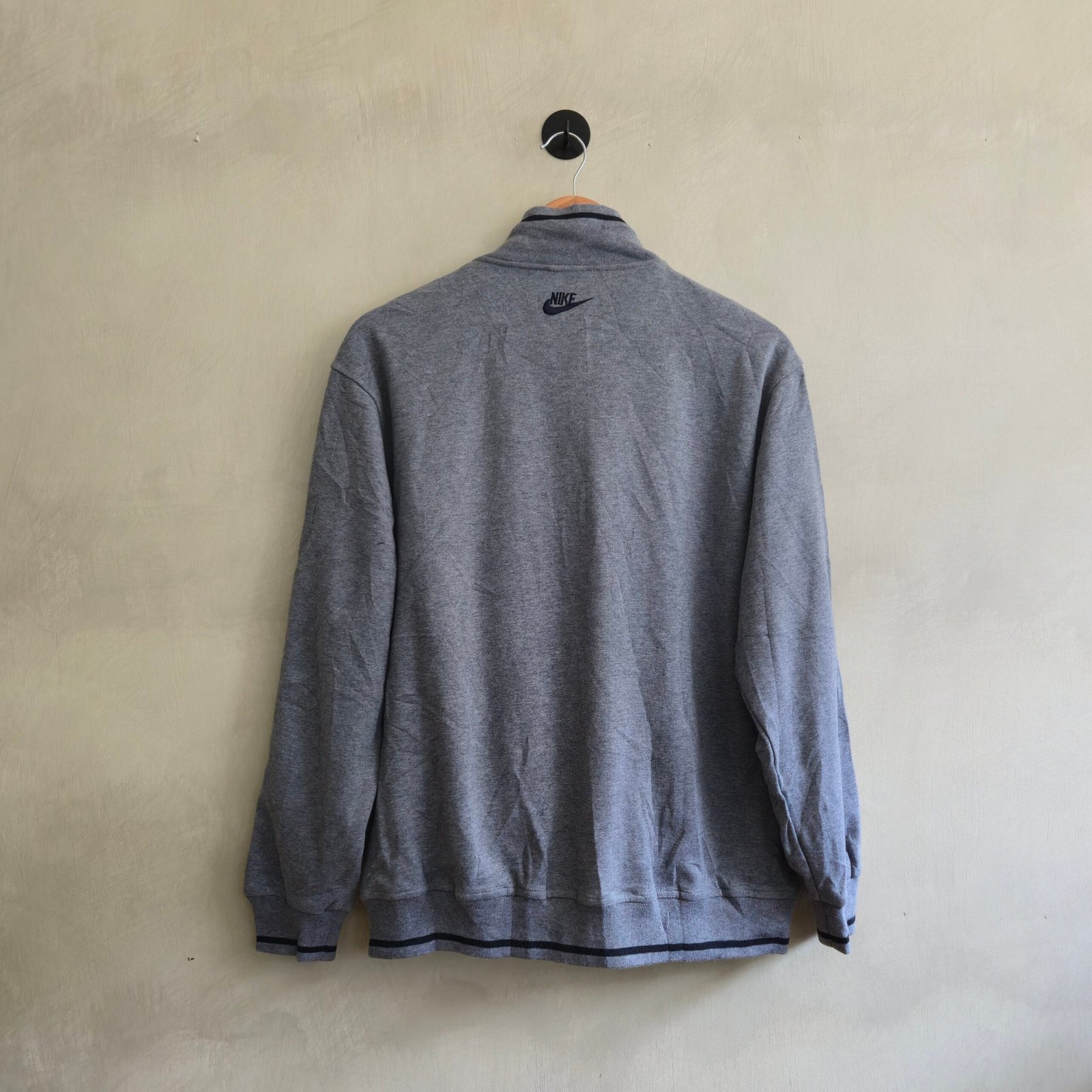 Nike Men's Fit Dry Full-Zip Track Jacket with Shoulder Script – Gray (XL) - Image 2