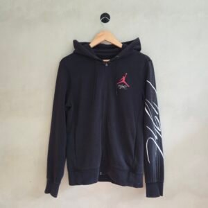 Nike Air Jordan Flight Men’s Full-Zip Hoodie – Black/Red, Size M