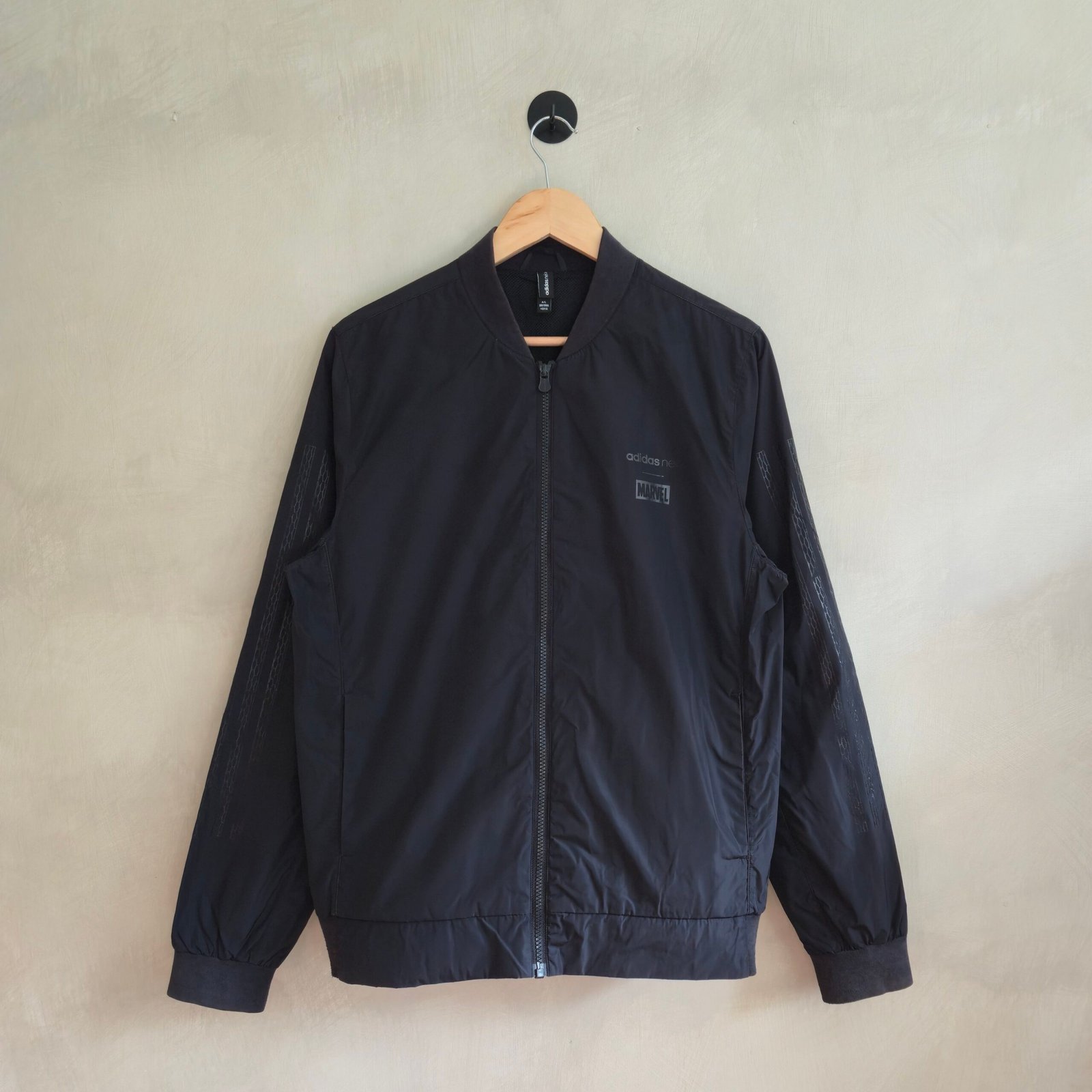 Adidas Neo x Marvel Men’s Spider-Man Bomber Jacket – Black, Size L