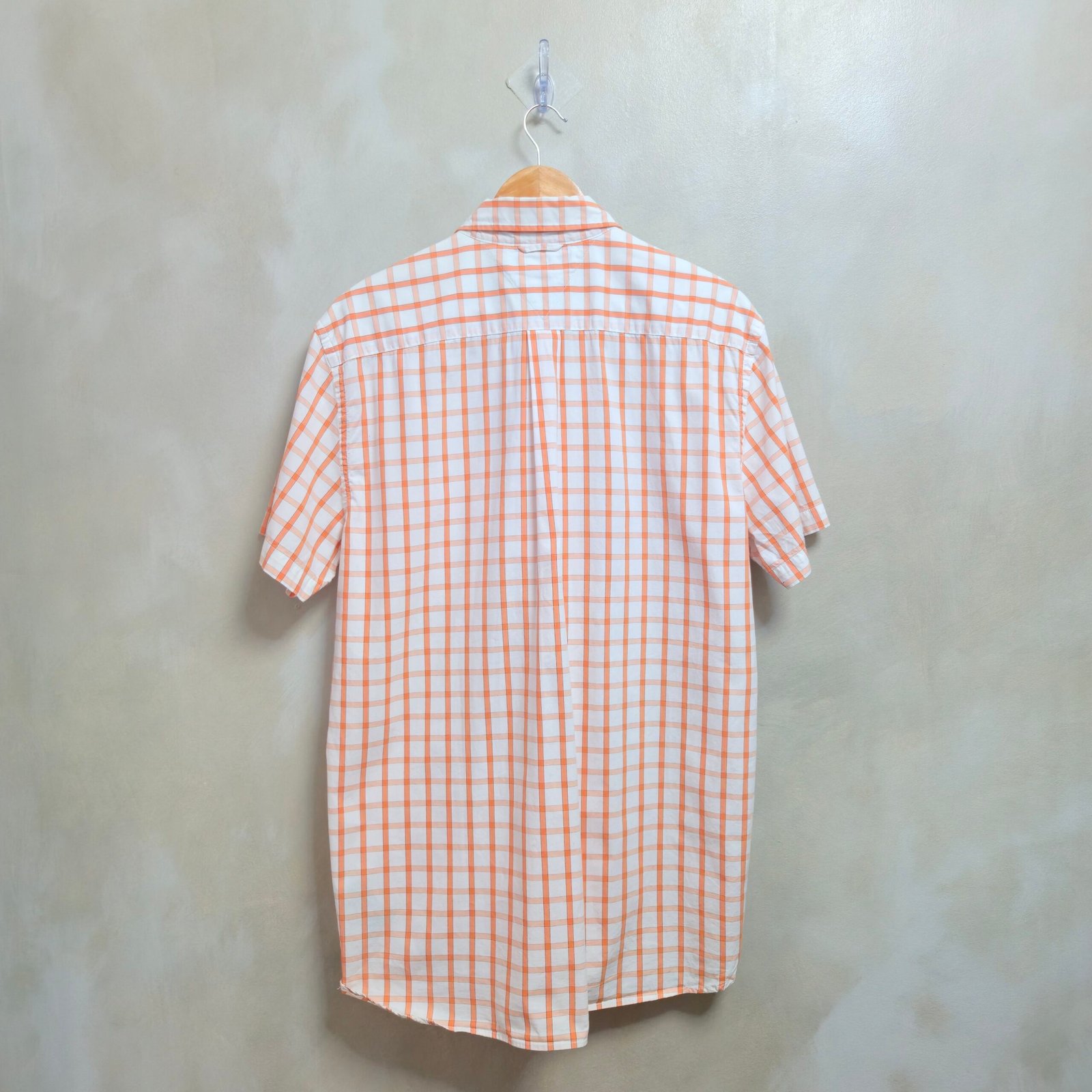Tommy Hilfiger Men's Short Sleeve Plaid Button-Down Shirt - Orange/White (Size Large) - Image 2