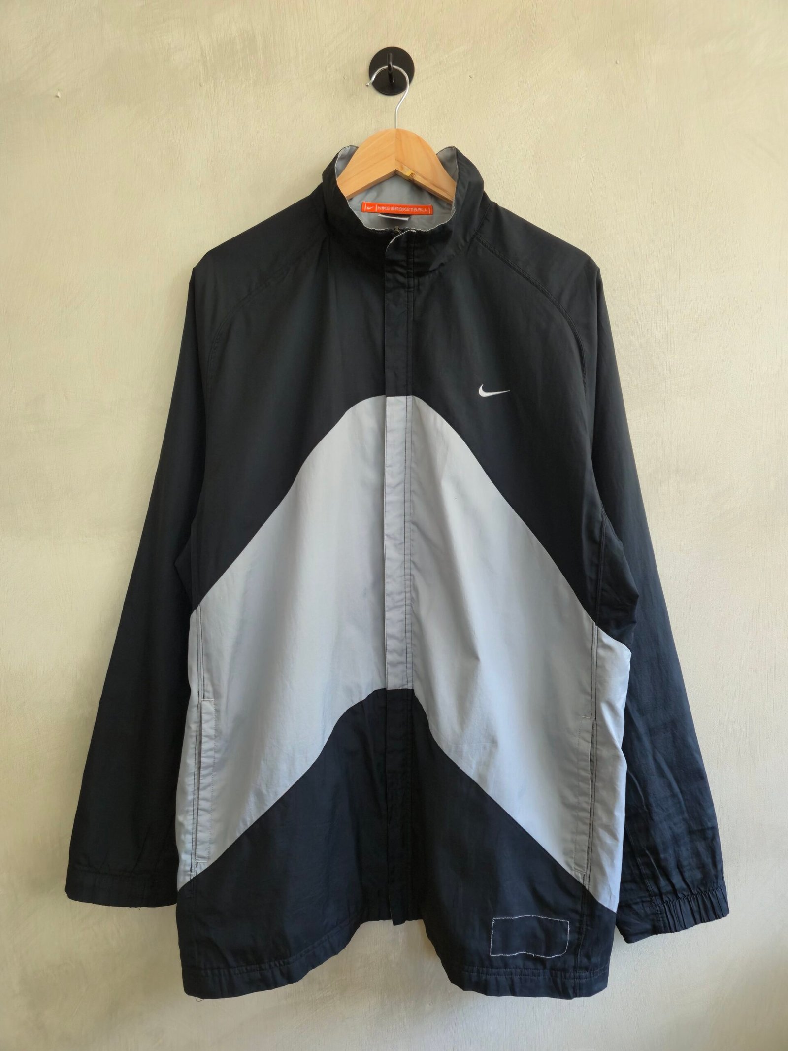 Nike Basketball Full-Zip Windbreaker Jacket - Black/Grey (Size XXL